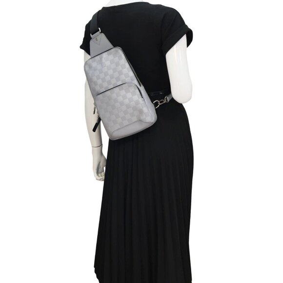 Louis Vuitton  Avenue Sling Damier Infini Leather Backpack Bag Grey - Picture 2 of 15